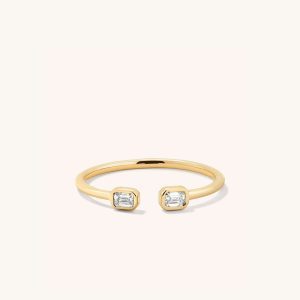 Lab Grown Diamond Emerald Cut Open Ring