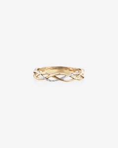 Crossover Ring in 10kt Yellow & White Gold